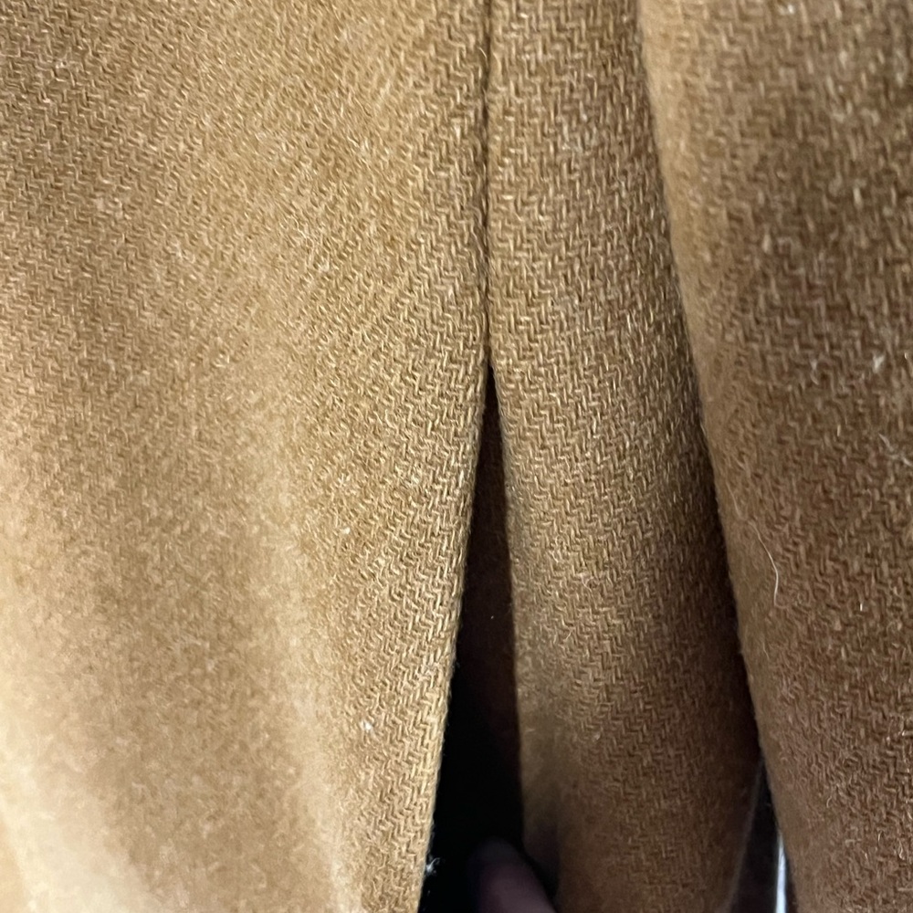 J. Crew Lodge Stadium Coat Italian Wool blend camel brown heavy warm pockets 2 - Picture 7 of 10